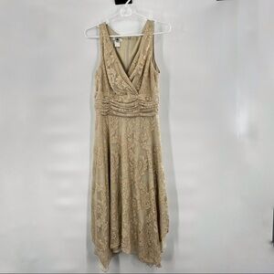 Patra cream lace overlay dress size 10 sleeveless